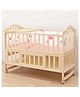 POLKA TOTS 12 in 1 Elegant Wooden Rocking Cradle Baby Crib Cot/Kids Toddler Multifunctional Adjustable, Work Station, Diaper Changing Station, With 6 PC Dino Design Bedding Set (Mosquito net, Bumper Set, Pillow & Mat)