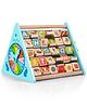Bonfino Montessori Wooden 5-in-1 Educational Activity Triangle Toy - Multicolour | Multi-Skill Activity Cube With Engaging Challenges | Promotes Cognitive Growth & Motor Skills | BIS Certified