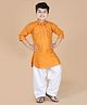 AJ Dezines Full Sleeves Button Closure Solid Pathani Suit - Mustard