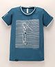 Earth Conscious Half Sleeves High Density & Reflective Hockey Man  Printed Tee -  Blue