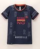 Earth Conscious Half Sleeves High Density & Reflective Strong Marseille Printed Tee - Navy Blue