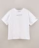 Calvin Klein Half Sleeves Cotton Slim Fit T-Shirt Text Print- White