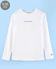Calvin Klein Full Sleeves Slim Fit T-Shirt Logo Print - White