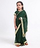 Bhartiya Paridhan Half Sleeves Blouse and Saree - Green