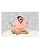 Thread Fairy Full Sleeves Soft Cotton Shark Bath Robe - Pink