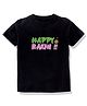 KAVEE 100% Pure Cotton Bio Wash Half Sleeves Happy Rakhi Printed Rakshabandhan Theme Tee - Black