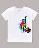 KAVEE 100% Pure Cotton Bio Washed Half Sleeves Krishna Print Janmashtami Theme Tee - White