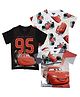 Disney By Wear Your Mind Pack Of 3 Half Sleeves Cars Printed Tees - Black White & Red