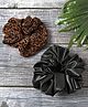 Tipy Tipy Tap Set Of 2 Tiger Print & Leather Scrunchies - Brown & Black