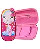 Toyshine Cute Girl Hardtop Pencil Case with Multiple Compartments - Pink