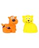 Giggles Animal Shaped Squeaky Bath Toys Pack Of 2 - Yellow & orange