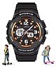 Spiky Analouge & Digital Sporty Watch - Black