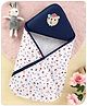 Babyhug 100% Cotton Hooded  Wrapper Sports Print - Blue