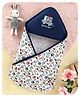 Babyhug 100% Cotton Hooded  Wrapper Car Print - Blue
