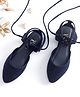 Hola Bonita Slip On Solid Color Bellies With Lace Closure - Navy Blue