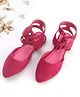 Hola Bonita Slip Ons Solid Color Bellies With Lace Closure - Dark Pink