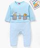 Babyhug 100% Cotton Full Sleeves Romper Graphic Print - Blue