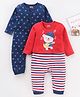 Babyhug Full Sleeves 100% Cotton Romper Music Print Pack of 2 - Blue Red