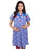 MomToBe Half Sleeves Cotton Maternity Kurti - Blue