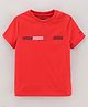 Tommy Hilfiger Cotton Knit Half Sleeves Slim Fit T-Shirts Text Printed - Red