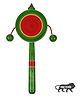 SmartCraft Wooden Rattle Hand Drum - Multicolor