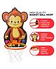 NHR Hanging Basket Ball Hoop With Net & Ball Monkey Print Hanging Board - Multicolour