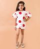 Fairies Forever Puffed Half Sleeves All Over Polka Dot Printed Dress - White