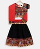 Banjara India Navratri Exclusive Short Sleeves Kutchi Embroidered Choli With Lehenga And Dupatta - Black
