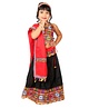 Banjara India Navratri Exclusive Sleeveless Kutchi Embroidered Backless Choli With Lehenga And Dupatta - Black