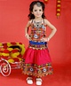 Banjara India Navratri Exclusive Sleeveless Kutchi Embroidered Backless Choli With Lehenga And Dupatta - Pink