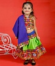 Banjara India Navratri Exclusive Sleeveless Kutchi Embroidered Backless Choli With Lehenga And Dupatta - Green