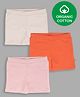 Nino Bambino 100% Organic Pack Of 3 Cotton Solid Shorts - Cream Orange Light Pink