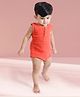 Theoni Sleeveless Crush Pleated Muslin Onesie - Rust Red