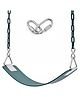 REZNOR Flexible Swing Seat with Metal Triangle Hook Anti-Rust Plastic Coated Chain Set - Green
