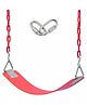 REZNOR Flexible Swing Seat with Metal Triangle Hook Anti Rust Plastic Coated Chain Set - Red