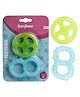 Baybee Natural Silicon Teether for Babies Set of 2 - Blue & Green