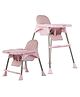 Baybee 3 in 1 Invictus Convertible High Chair for Kids with Adjustable Height and Footrest Baby Toddler Feeding Booster Seat with Tray Safety Belt and Cushion Seat - Pink