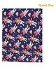 Quick Dry Baby Bed Protector Vibro Bunny Print Small - Navy Blue
