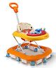 LuvLap Sunshine Baby Walker with Parental Push Handle, Anti-Fall, Anti-Skid, Adjustable Height, Light, Rattle & Music Toys, Cushioned Walker (Orange)