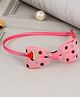 Little Palz Polka Dot Printed Bow Hair Band - Dark Pink