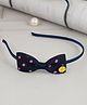 Little Palz Polka Dot Printed Bow Hair Band - Dark Blue