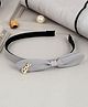 Little Palz Love Applique Bow Hair Band - Grey