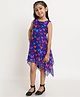 Creative Kids Sleeveless Butterfly Print A Line Dress - Blue