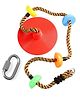 REZNOR Platforms Disc Tree Swing Seat and Climbing Knot Rope with Carabiner Hook - Multicolour