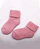 Flaunt Chic Solid Woolen Lining Socks - Pink