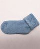 Flaunt Chic Solid Woolen Lining Socks - Blue