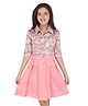 Cutecumber Half Sleeves Floral Printed Shirt Dress - Peach