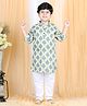 LIL PITAARA Full Sleeves Seamless Motif & Leaf Printed Kurta With Pyjama - Multi Colour