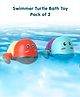 Swimming Turtle Wind Up Bath Toys Pack Of 2 - Multicolor