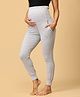 The Mom Store Comfy Belly Over Solid Maternity Joggers - Light Grey